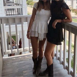 White off shoulder romper